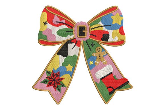 Christmas Patchwork Bow Embroidery Review