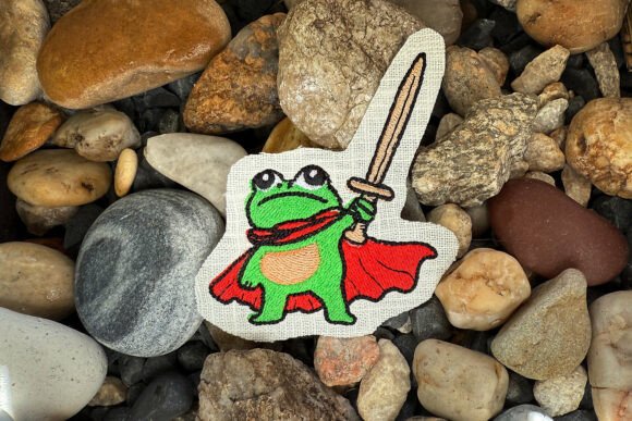 Cute Brave Frog Embroidery Design Review