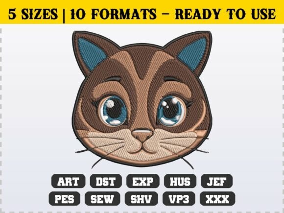Cute Kitten Face Embroidery Design Review