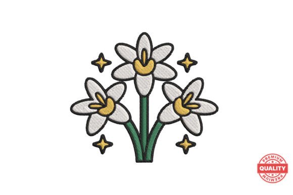 Daffodil Trio Embroidery Design