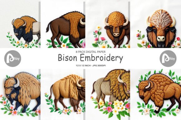 Digital Paper Bison Embroidery Review