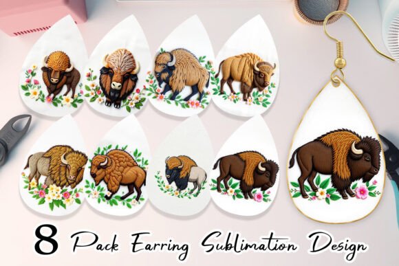 Earring Bison Embroidery Review for Apparel Design