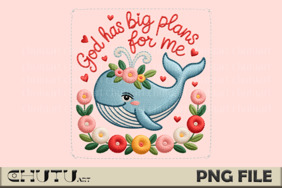 Faith Whale Embroidery PNG Review