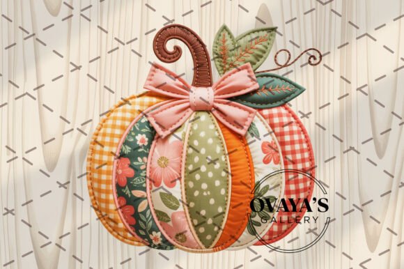 Fall Patchwork Pumpkin Embroidery PNG Review