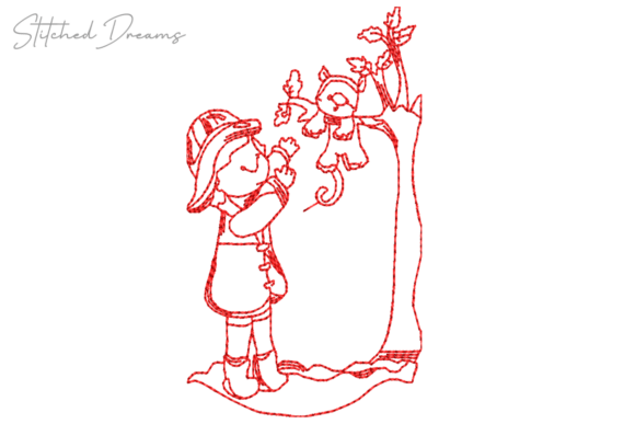 Girl Playing with Teddy Bear Embroidery Review