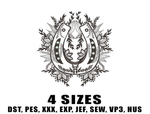 Horseshoe with Flower Embroidery Design Review